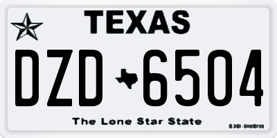 TX license plate DZD6504