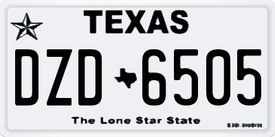 TX license plate DZD6505