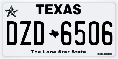 TX license plate DZD6506