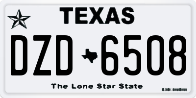 TX license plate DZD6508