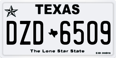 TX license plate DZD6509