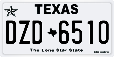 TX license plate DZD6510