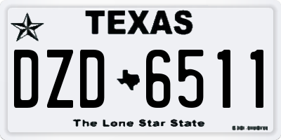TX license plate DZD6511