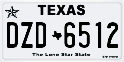 TX license plate DZD6512