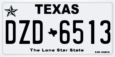 TX license plate DZD6513