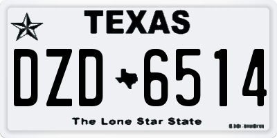 TX license plate DZD6514