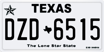 TX license plate DZD6515