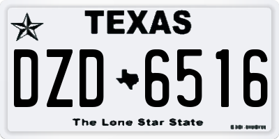 TX license plate DZD6516