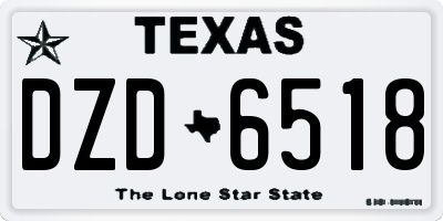 TX license plate DZD6518