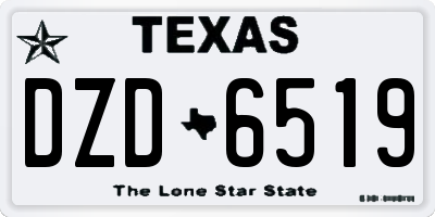 TX license plate DZD6519