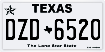 TX license plate DZD6520