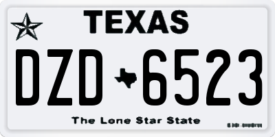 TX license plate DZD6523