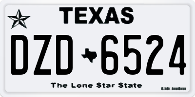 TX license plate DZD6524