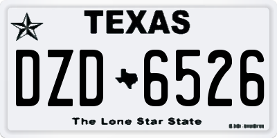 TX license plate DZD6526