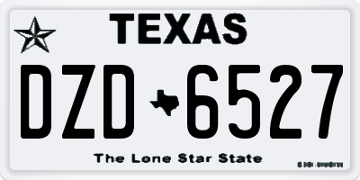 TX license plate DZD6527