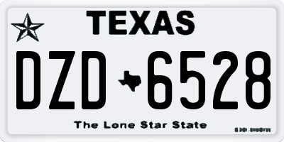 TX license plate DZD6528