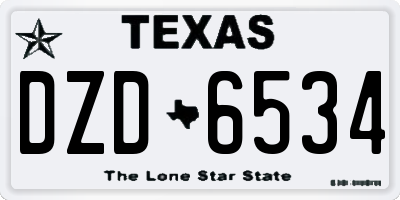 TX license plate DZD6534