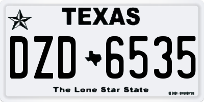 TX license plate DZD6535