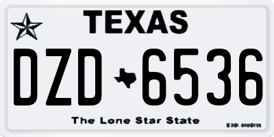TX license plate DZD6536