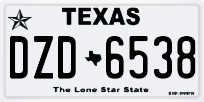 TX license plate DZD6538