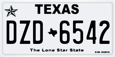 TX license plate DZD6542