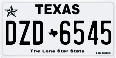 TX license plate DZD6545