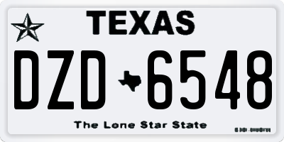 TX license plate DZD6548