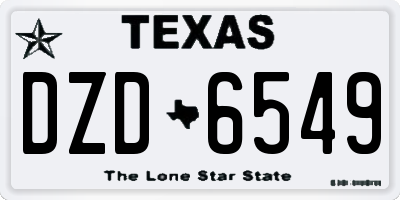 TX license plate DZD6549