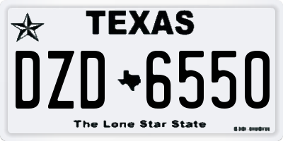 TX license plate DZD6550