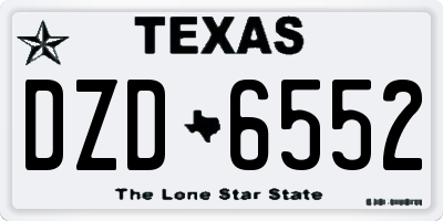 TX license plate DZD6552