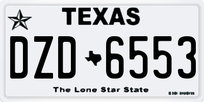 TX license plate DZD6553