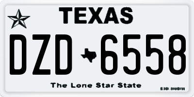 TX license plate DZD6558