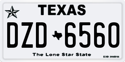TX license plate DZD6560