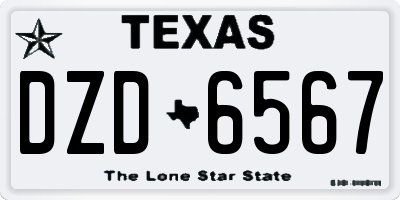 TX license plate DZD6567