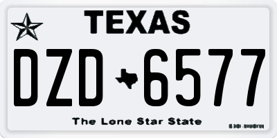 TX license plate DZD6577