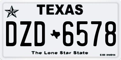 TX license plate DZD6578