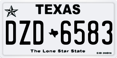 TX license plate DZD6583
