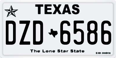 TX license plate DZD6586