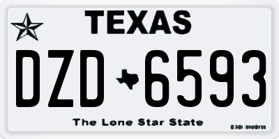 TX license plate DZD6593