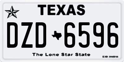 TX license plate DZD6596