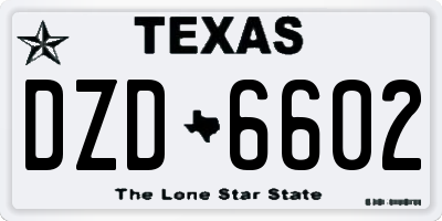 TX license plate DZD6602