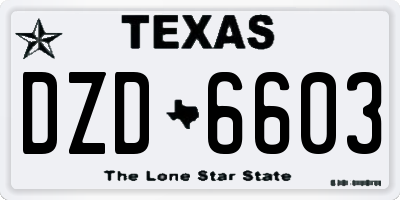 TX license plate DZD6603