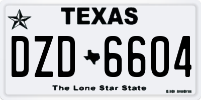TX license plate DZD6604