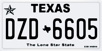 TX license plate DZD6605