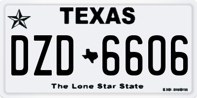 TX license plate DZD6606