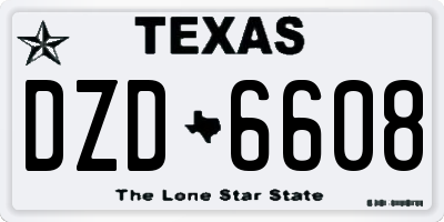 TX license plate DZD6608