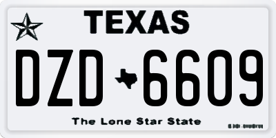 TX license plate DZD6609