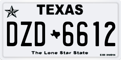 TX license plate DZD6612