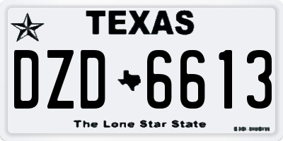 TX license plate DZD6613