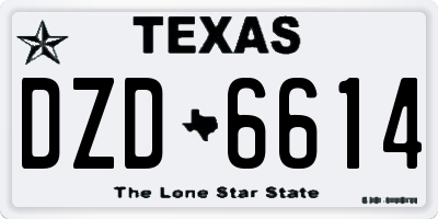 TX license plate DZD6614